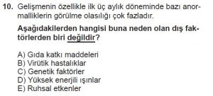 10. Sınıf Biyoloji Test 9 Soru-10