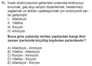 10. Sınıf Biyoloji Test 9 Soru-11