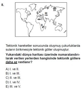 10. Sınıf Coğrafya Test 3 Soru-8