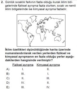 10. Sınıf Coğrafya Test 4 Soru-2
