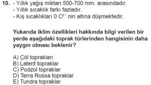10. Sınıf Coğrafya Test 5 Soru-10