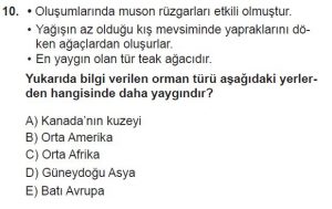 10. Sınıf Coğrafya Test 6 Soru-10