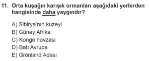 10. Sınıf Coğrafya Test 6 Soru-11