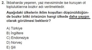 10. Sınıf Coğrafya Test 6 Soru-2