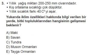 10. Sınıf Coğrafya Test 6 Soru-3