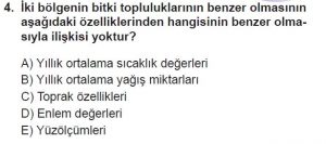 10. Sınıf Coğrafya Test 6 Soru-4