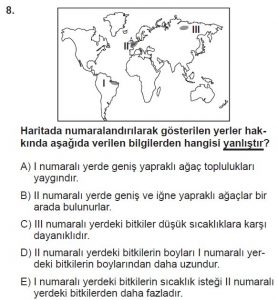 10. Sınıf Coğrafya Test 6 Soru-8