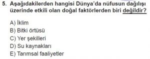 10. Sınıf Coğrafya Test 7 Soru-5