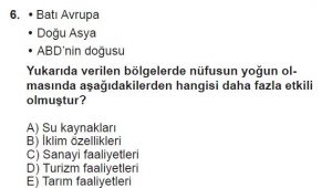 10. Sınıf Coğrafya Test 7 Soru-6