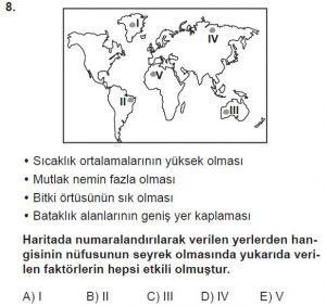 10. Sınıf Coğrafya Test 7 Soru-8
