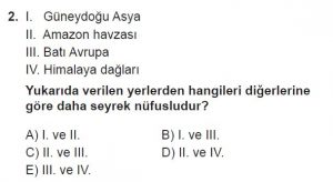 10. Sınıf Coğrafya Test 8 Soru-2