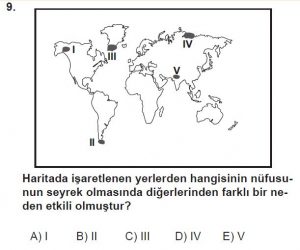 10. Sınıf Coğrafya Test 8 Soru-9
