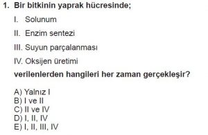 11. Sınıf Biyoloji Test 1 Soru-1