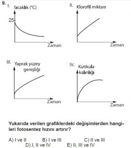 11. Sınıf Biyoloji Test 1 Soru-9