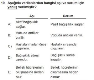 11. Sınıf Biyoloji Test 19 Soru-10