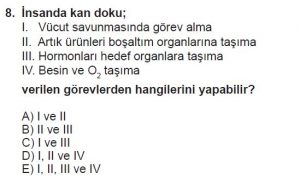 11. Sınıf Biyoloji Test 7 Soru-8