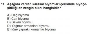 11. Sınıf Coğrafya Test 1 Soru-11