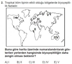 11. Sınıf Coğrafya Test 1 Soru-2