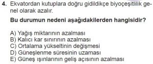 11. Sınıf Coğrafya Test 1 Soru-4