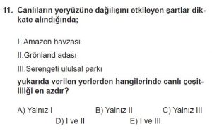 11. Sınıf Coğrafya Test 2 Soru-11