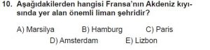 11. Sınıf Coğrafya Test 5 Soru-10