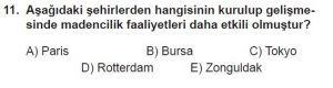 11. Sınıf Coğrafya Test 5 Soru-11