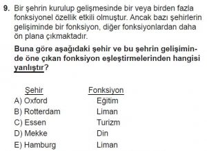 11. Sınıf Coğrafya Test 5 Soru-9