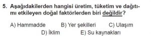 11. Sınıf Coğrafya Test 6 Soru-5