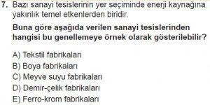 11. Sınıf Coğrafya Test 6 Soru-7
