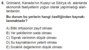 11. Sınıf Coğrafya Test 6 Soru-8
