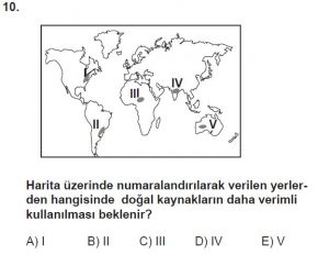 11. Sınıf Coğrafya Test 7 Soru-10