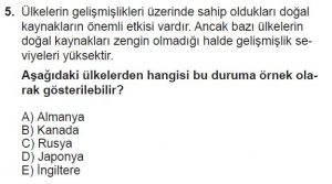 11. Sınıf Coğrafya Test 7 Soru-5