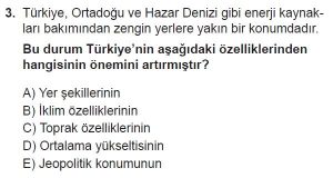 11. Sınıf Coğrafya Test 8 Soru-3