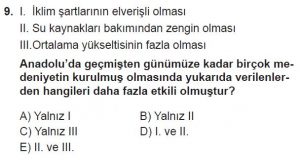 11. Sınıf Coğrafya Test 8 Soru-9
