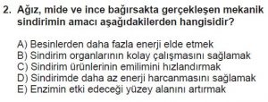 12. Sınıf Biyoloji Test 1 Soru-2