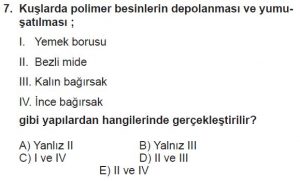 12. Sınıf Biyoloji Test 1 Soru-7