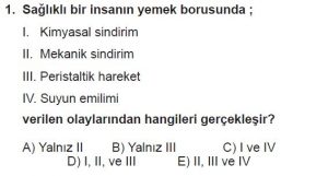 12. Sınıf Biyoloji Test 3 Soru-1