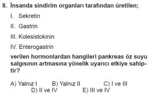 12. Sınıf Biyoloji Test 3 Soru-8