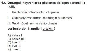12. Sınıf Biyoloji Test 6 Soru-12