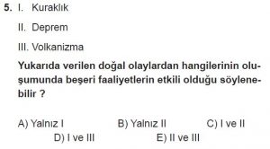 12. Sınıf Coğrafya Test 1 Soru-5