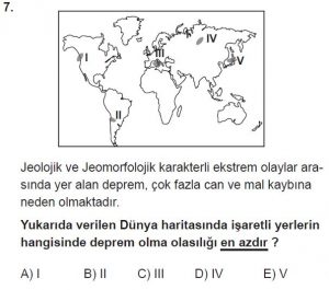 12. Sınıf Coğrafya Test 1 Soru-7