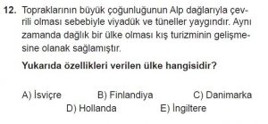 12. Sınıf Coğrafya Test 2 Soru-12