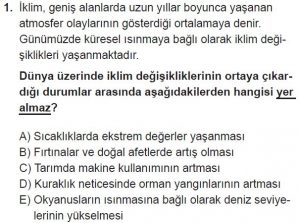 12. Sınıf Coğrafya Test 3 Soru-1