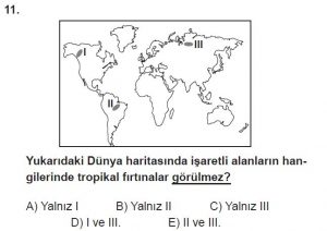 12. Sınıf Coğrafya Test 3 Soru-11
