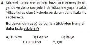12. Sınıf Coğrafya Test 3 Soru-8