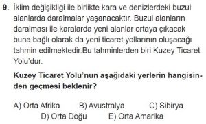 12. Sınıf Coğrafya Test 3 Soru-9