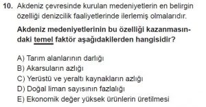 12. Sınıf Coğrafya Test 4 Soru-10