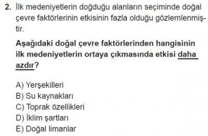 12. Sınıf Coğrafya Test 4 Soru-2