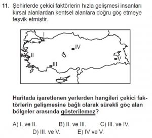 12. Sınıf Coğrafya Test 8 Soru-11