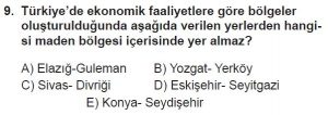 12. Sınıf Coğrafya Test 8 Soru-9